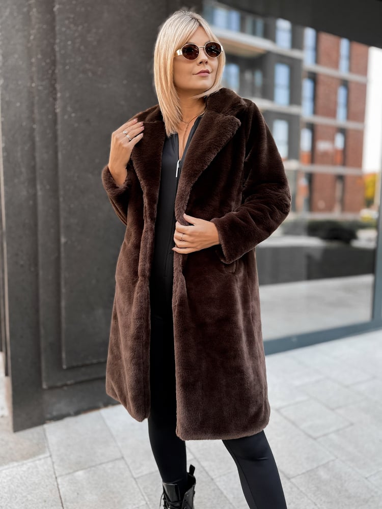 PŁASZCZ FUTERKO SABELLA BRĄZOWY