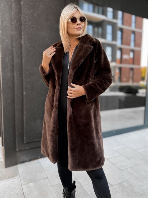 PŁASZCZ FUTERKO SABELLA BRĄZOWY