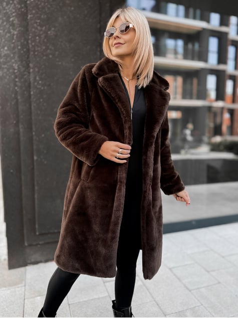 PŁASZCZ FUTERKO SABELLA BRĄZOWY