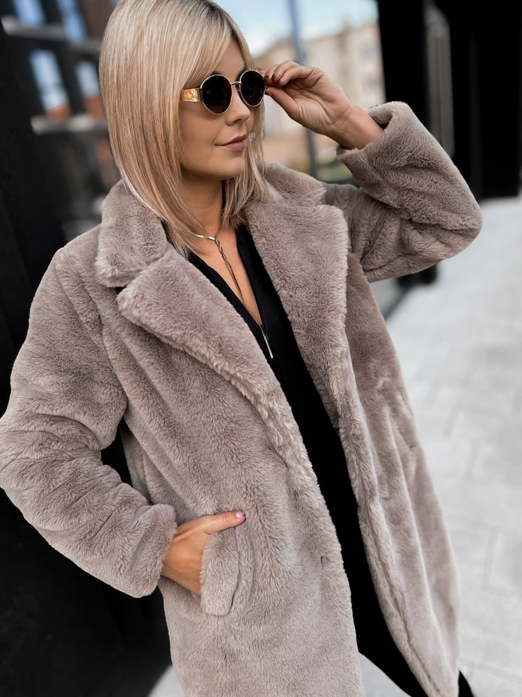 PŁASZCZ FUTERKO SABELLA BEŻOWY