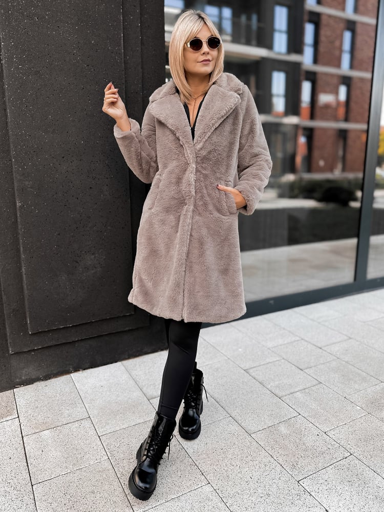 PŁASZCZ FUTERKO SABELLA BEŻOWY