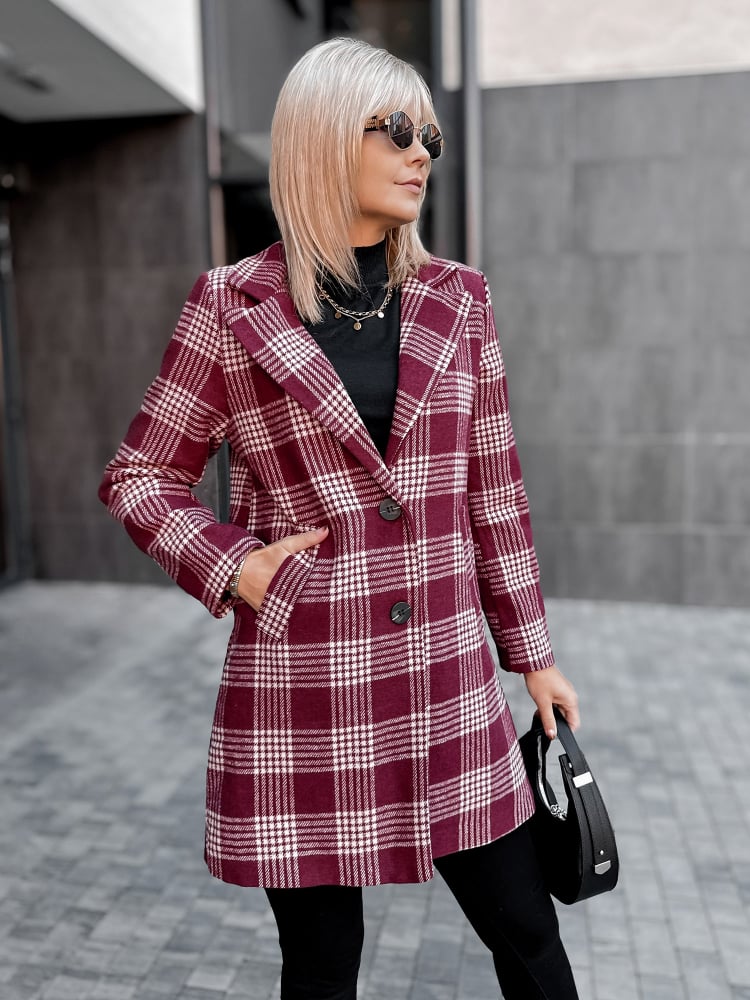 PŁASZCZ CAMPBELL BORDOWY