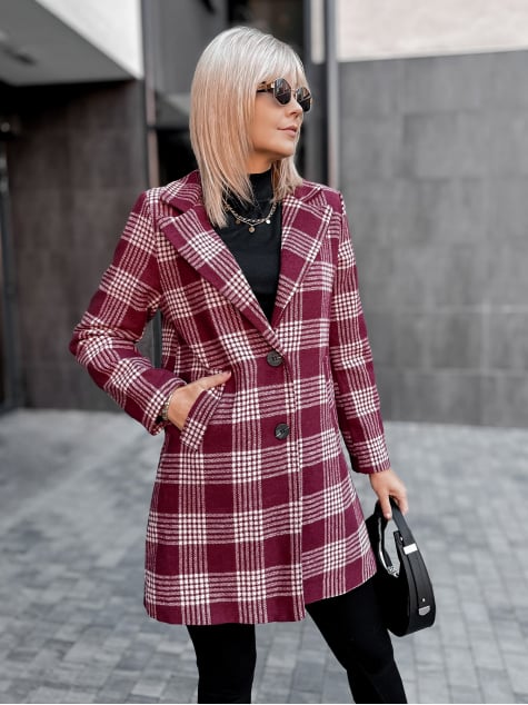 PŁASZCZ CAMPBELL BORDOWY