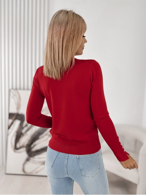 SWETER JUNRU CZERWONY