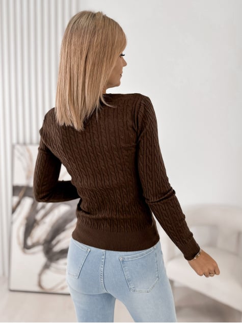 SWETER CIMERIA BRĄZOWY