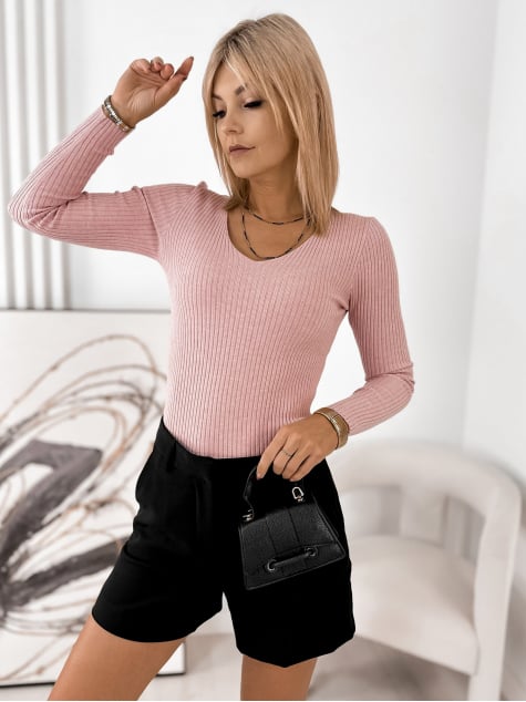 SWETER PERLA PUDROWY RÓŻ