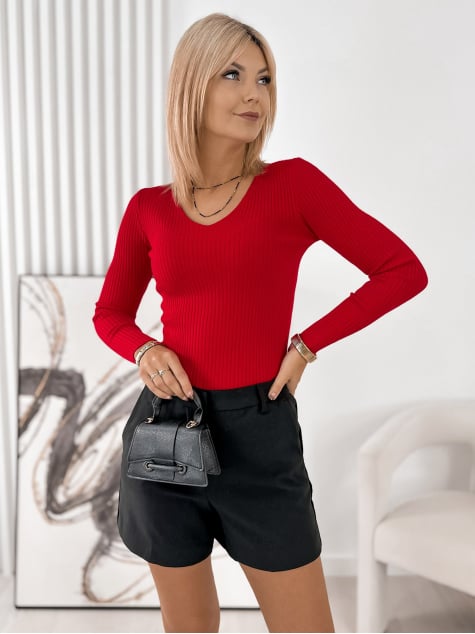 SWETER PERLA CZERWONY