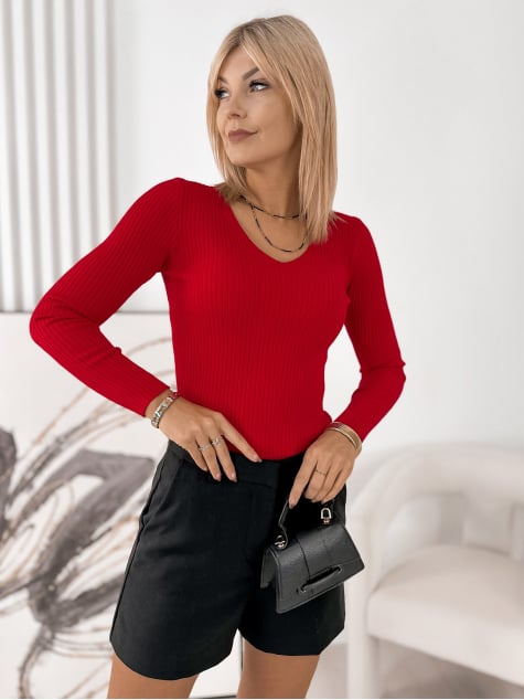 SWETER PERLA CZERWONY