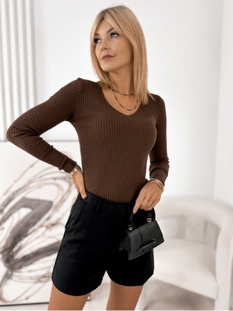 SWETER PERLA BRĄZOWY