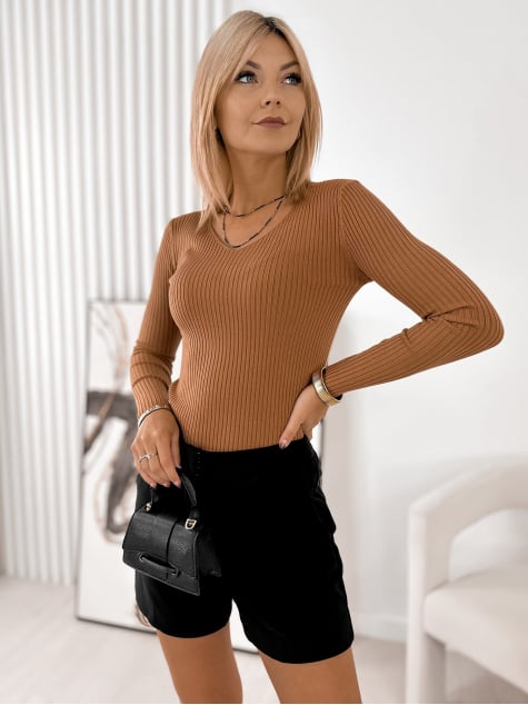 SWETER PERLA KARMELOWY