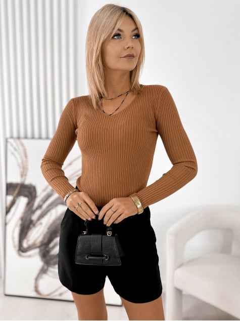 SWETER PERLA KARMELOWY