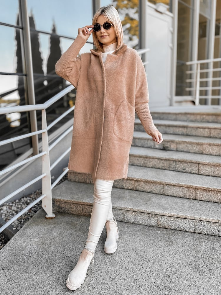 PŁASZCZ ALPAKA REIL KARMELOWY