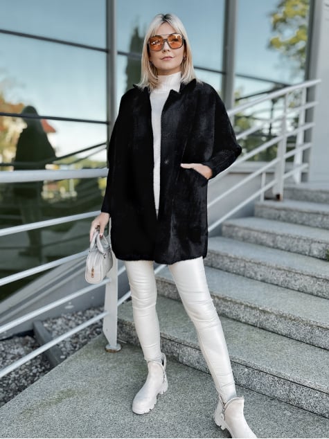 PŁASZCZ ALPAKA OREO CZARNY