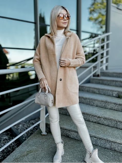 PŁASZCZ ALPAKA OREO BEŻOWY