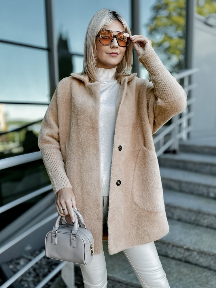 PŁASZCZ ALPAKA OREO BEŻOWY