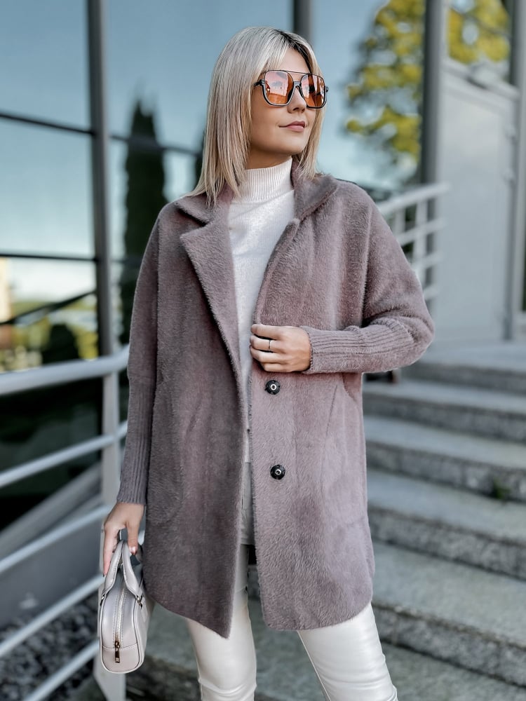 PŁASZCZ ALPAKA OREO CIEMNY FIOLET