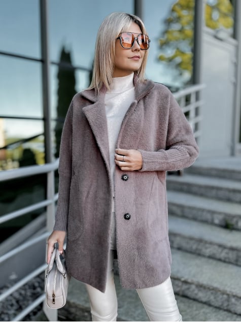 PŁASZCZ ALPAKA OREO CIEMNY FIOLET