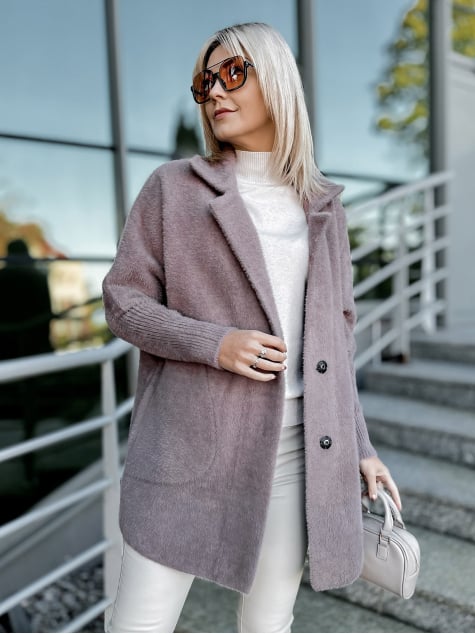 PŁASZCZ ALPAKA OREO CIEMNY FIOLET