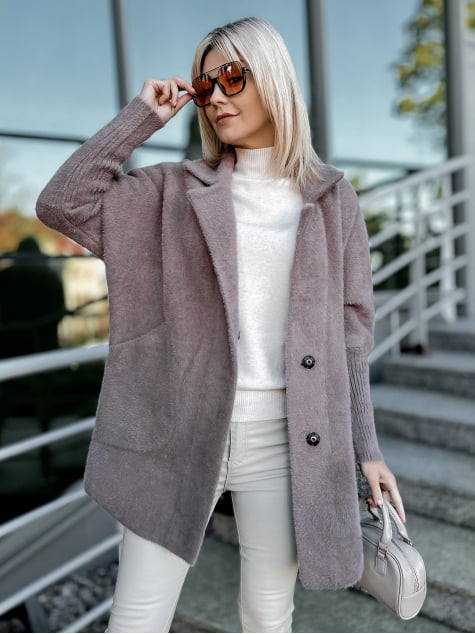 PŁASZCZ ALPAKA OREO CIEMNY FIOLET