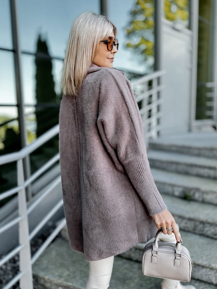 PŁASZCZ ALPAKA OREO CIEMNY FIOLET