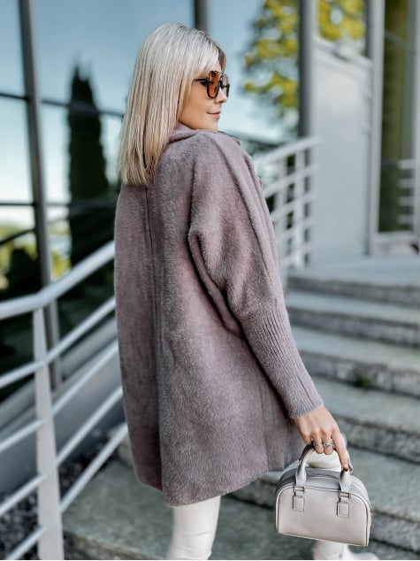 PŁASZCZ ALPAKA OREO CIEMNY FIOLET