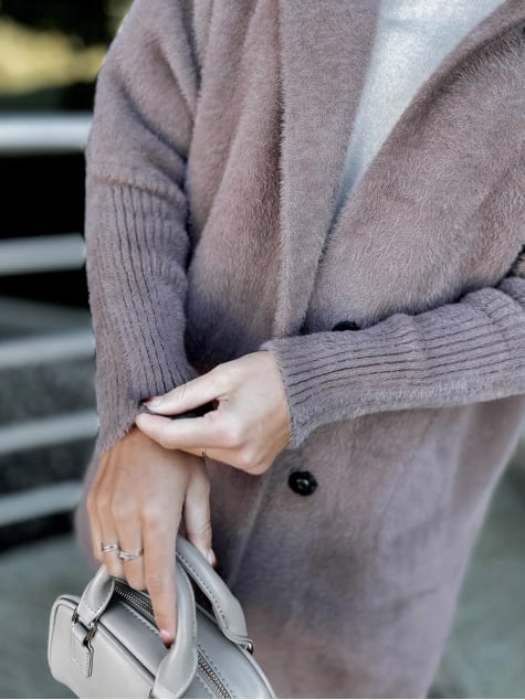 PŁASZCZ ALPAKA OREO CIEMNY FIOLET