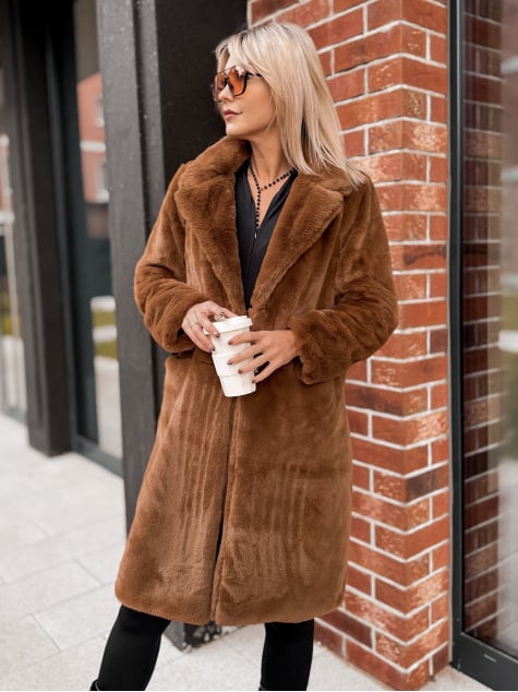 PŁASZCZ FUTERKO CORBET KARMELOWY