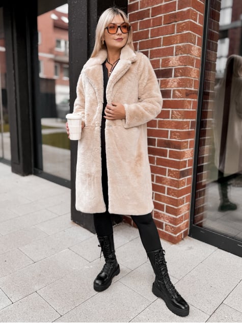 PŁASZCZ FUTERKO CORBET BEŻOWY