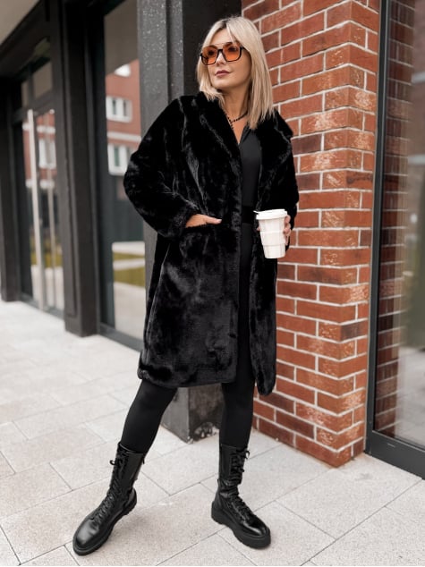 PŁASZCZ FUTERKO CORBET CZARNY