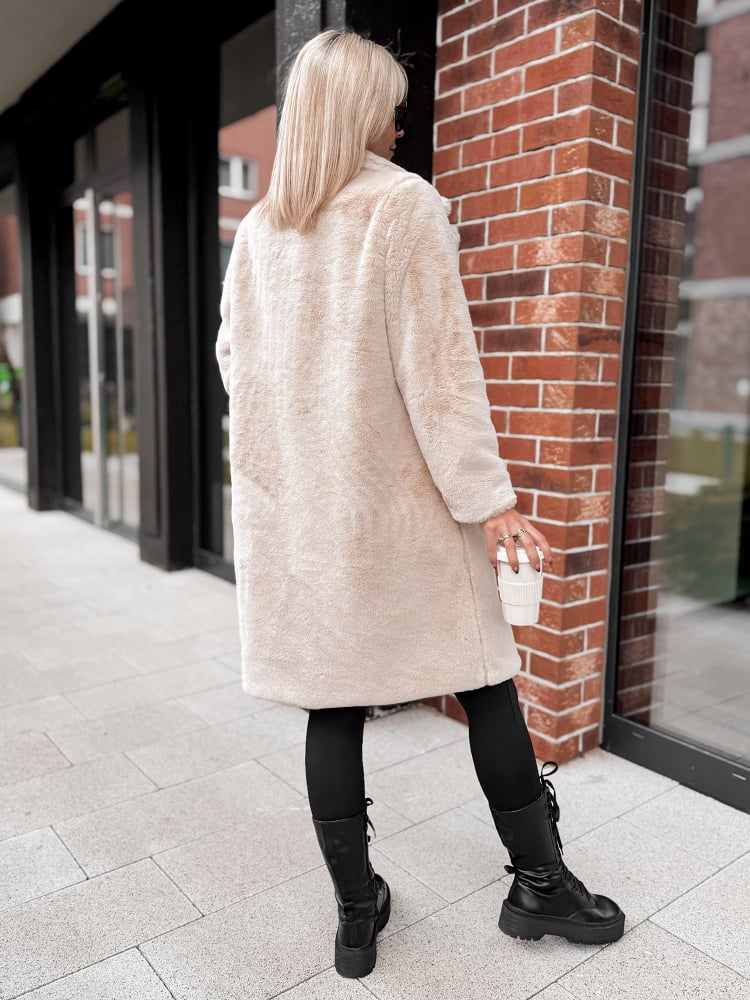 PŁASZCZ FUTERKO SABELLA JASNOBEŻOWY