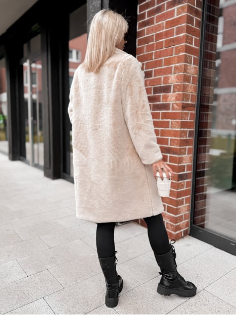 PŁASZCZ FUTERKO SABELLA JASNOBEŻOWY