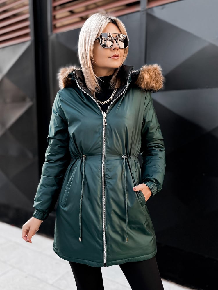 KURTKA DWUSTRONNA SUELIA ZIELONO-CZARNA