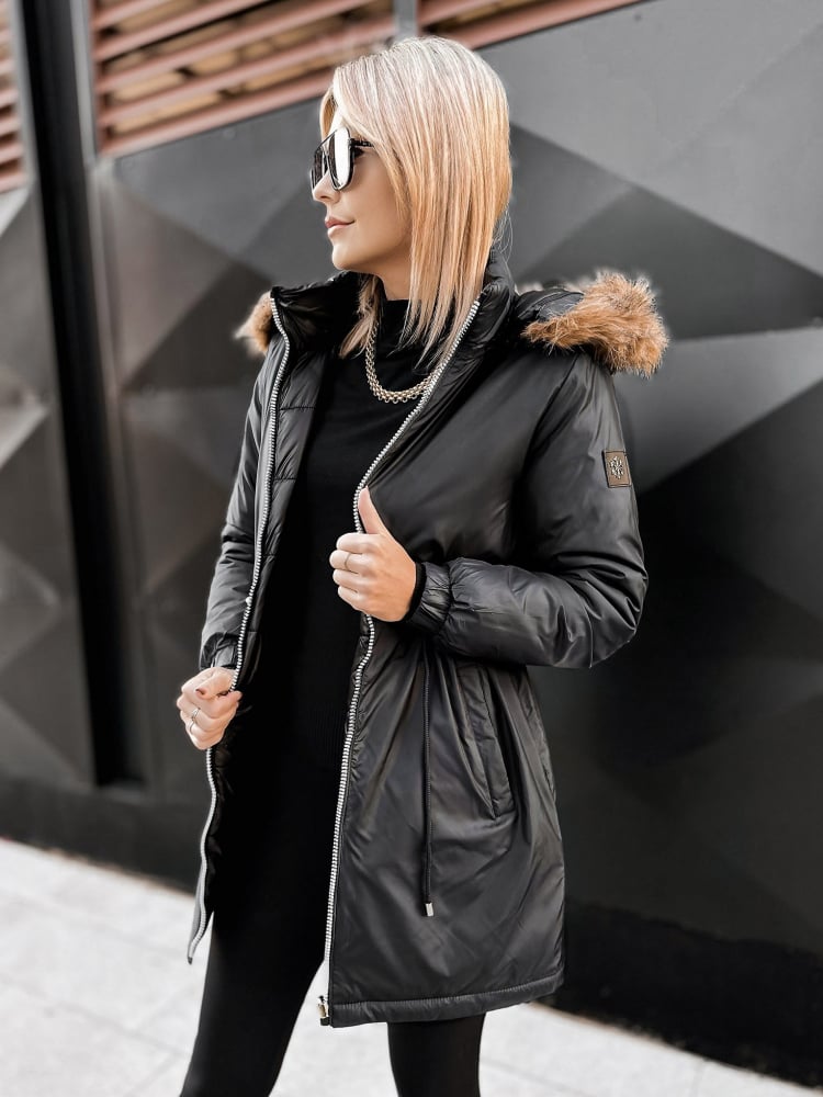 KURTKA DWUSTRONNA SUELIA CZARNO-CZARNA