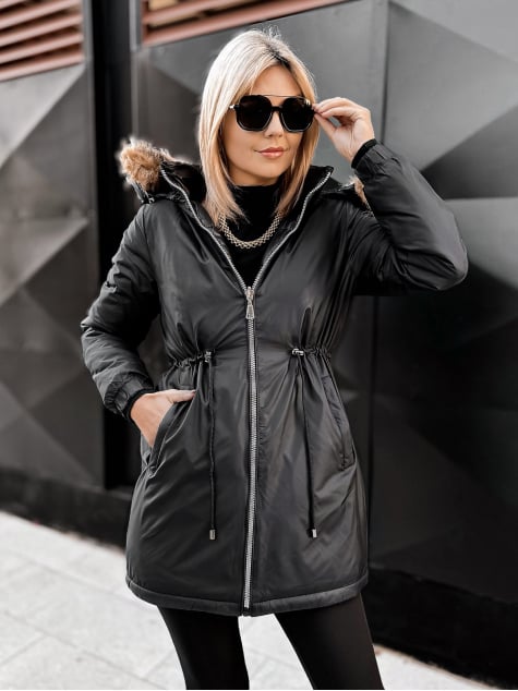 KURTKA DWUSTRONNA SUELIA CZARNO-CZARNA