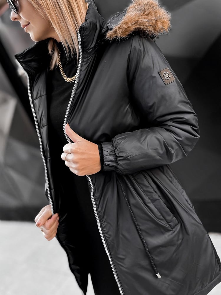 KURTKA DWUSTRONNA SUELIA CZARNO-CZARNA