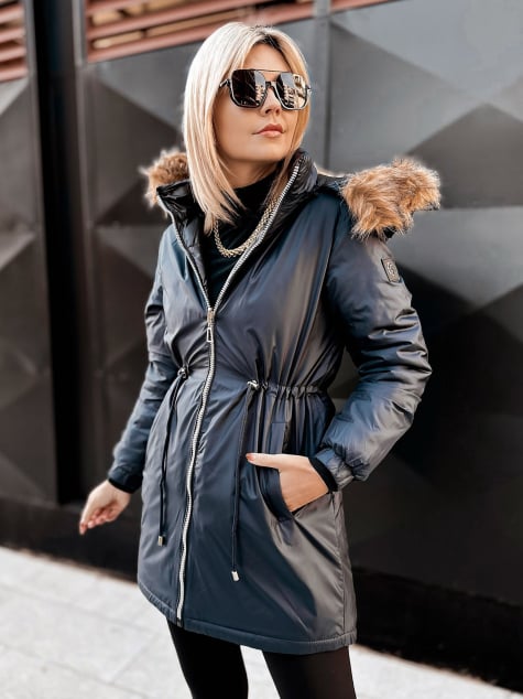 KURTKA DWUSTRONNA SUELIA GRANATOWO-CZARNA