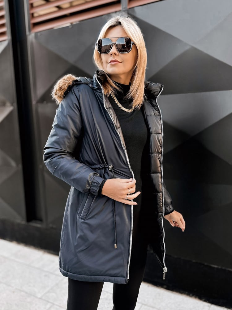 KURTKA DWUSTRONNA SUELIA GRANATOWO-CZARNA