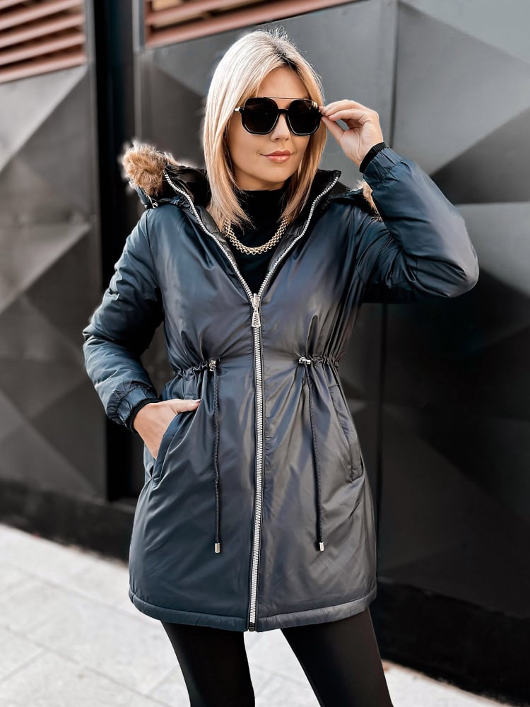 KURTKA DWUSTRONNA SUELIA GRANATOWO-CZARNA