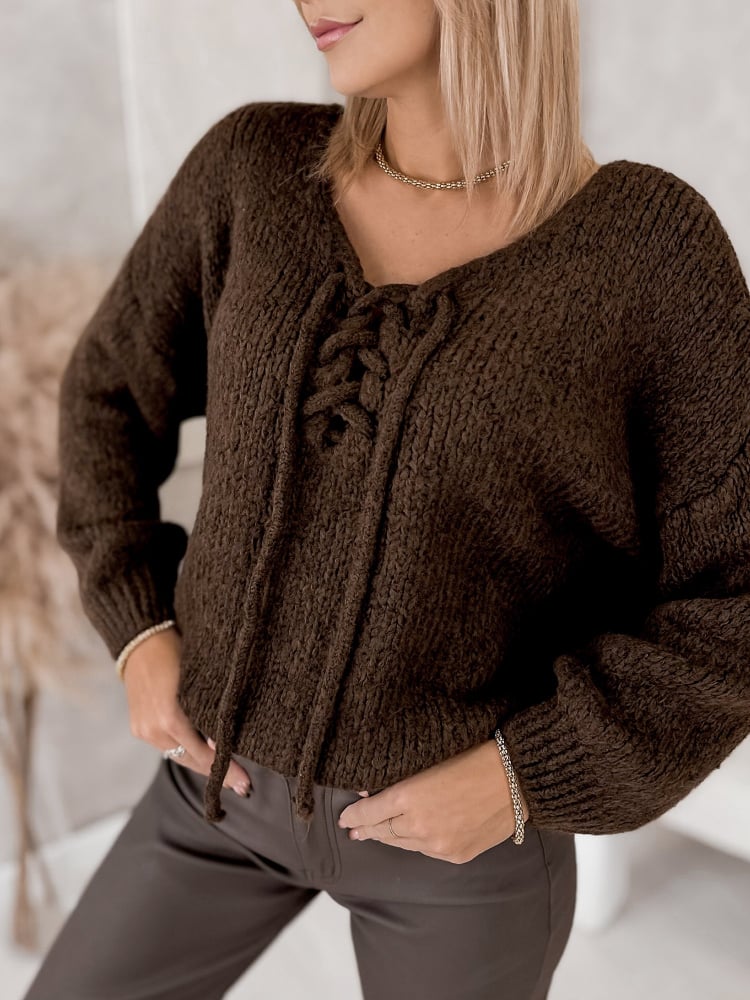 SWETER CASPIAN BRĄZOWY