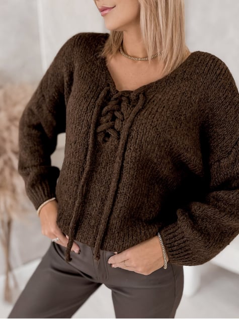 SWETER CASPIAN BRĄZOWY