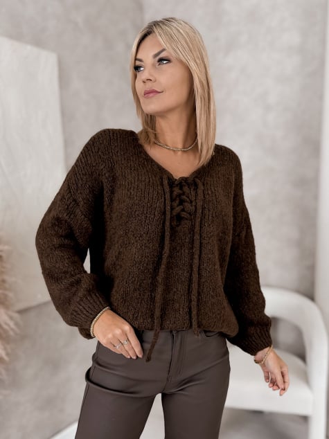 SWETER CASPIAN BRĄZOWY