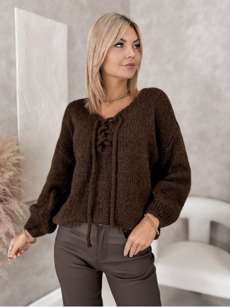 SWETER CASPIAN BRĄZOWY