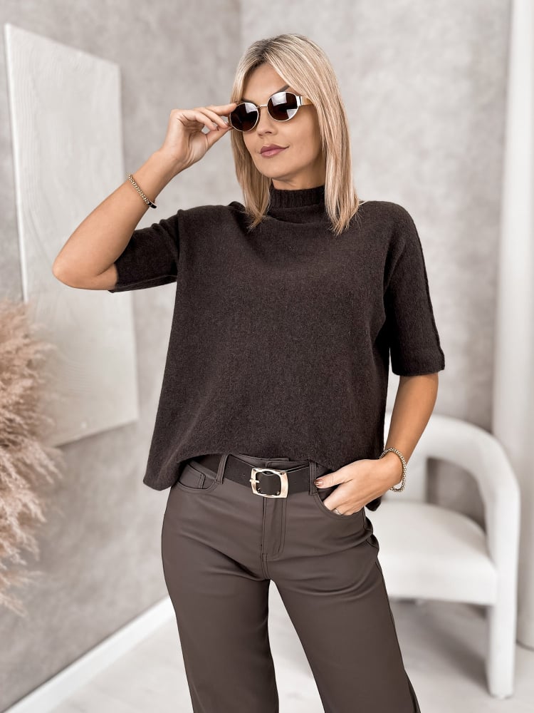 SWETER ASLAN BRĄZOWY