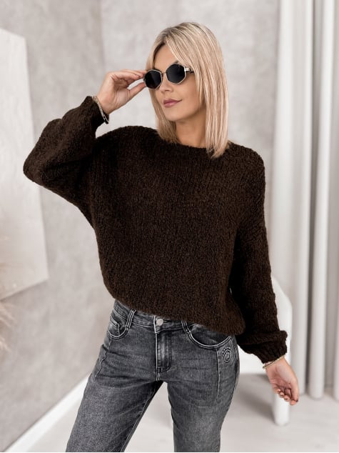 SWETER PARAVEL CIEMNOBRĄZOWY