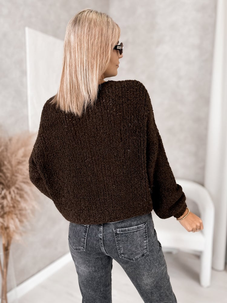 SWETER PARAVEL CIEMNOBRĄZOWY