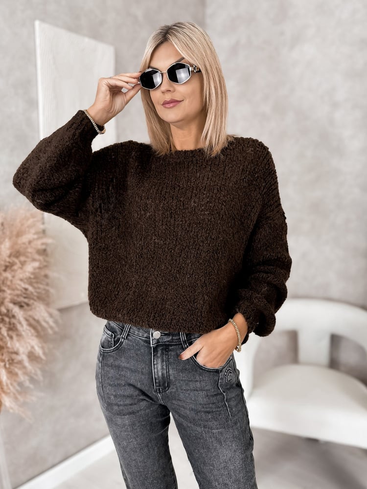 SWETER PARAVEL CIEMNOBRĄZOWY