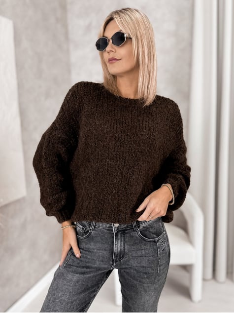 SWETER PARAVEL CIEMNOBRĄZOWY