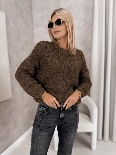 SWETER PARAVEL BRĄZOWY