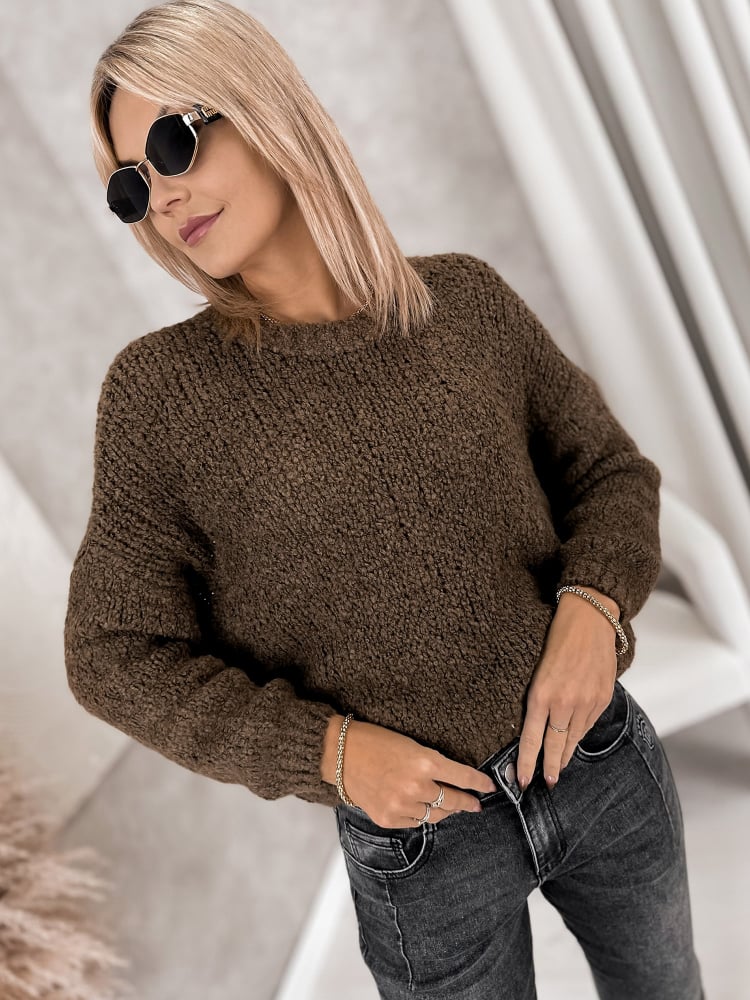 SWETER PARAVEL BRĄZOWY