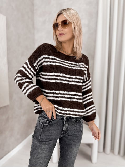 SWETER RILIAN BRĄZOWY